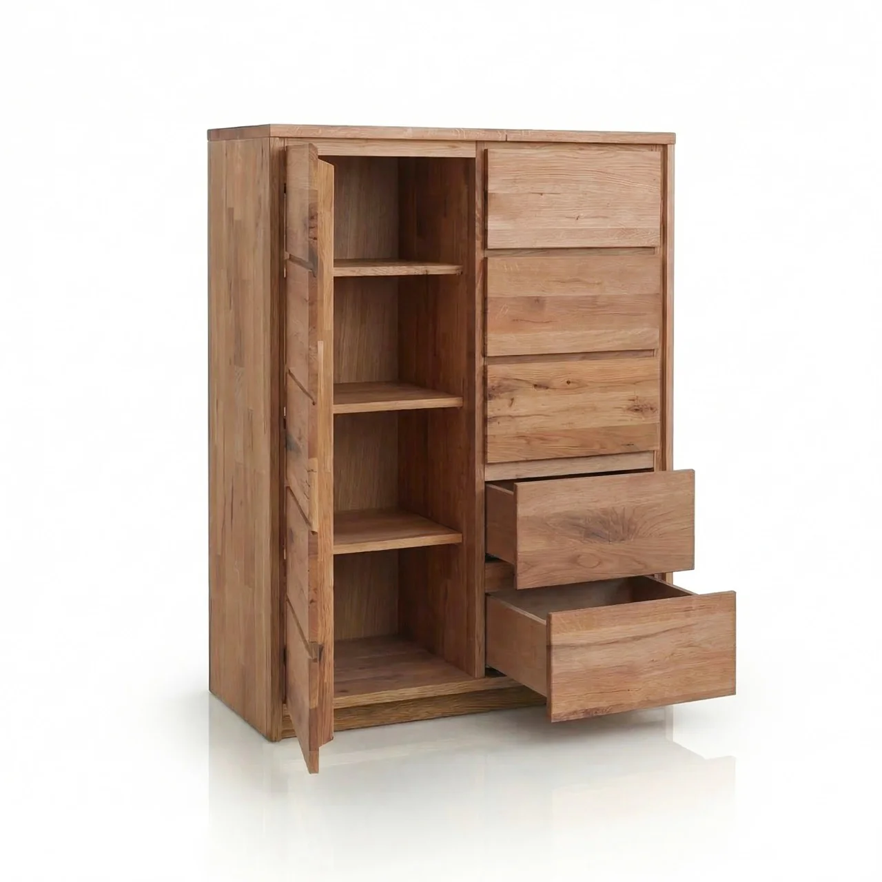 Hoge dressoir van massief Oregon-eikenhout 1.5 | NordicStory - Image 3