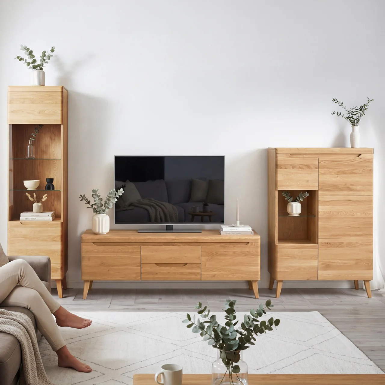 Vitrinekast van massief eikenhout Milan 1 | NordicStory - Image 4