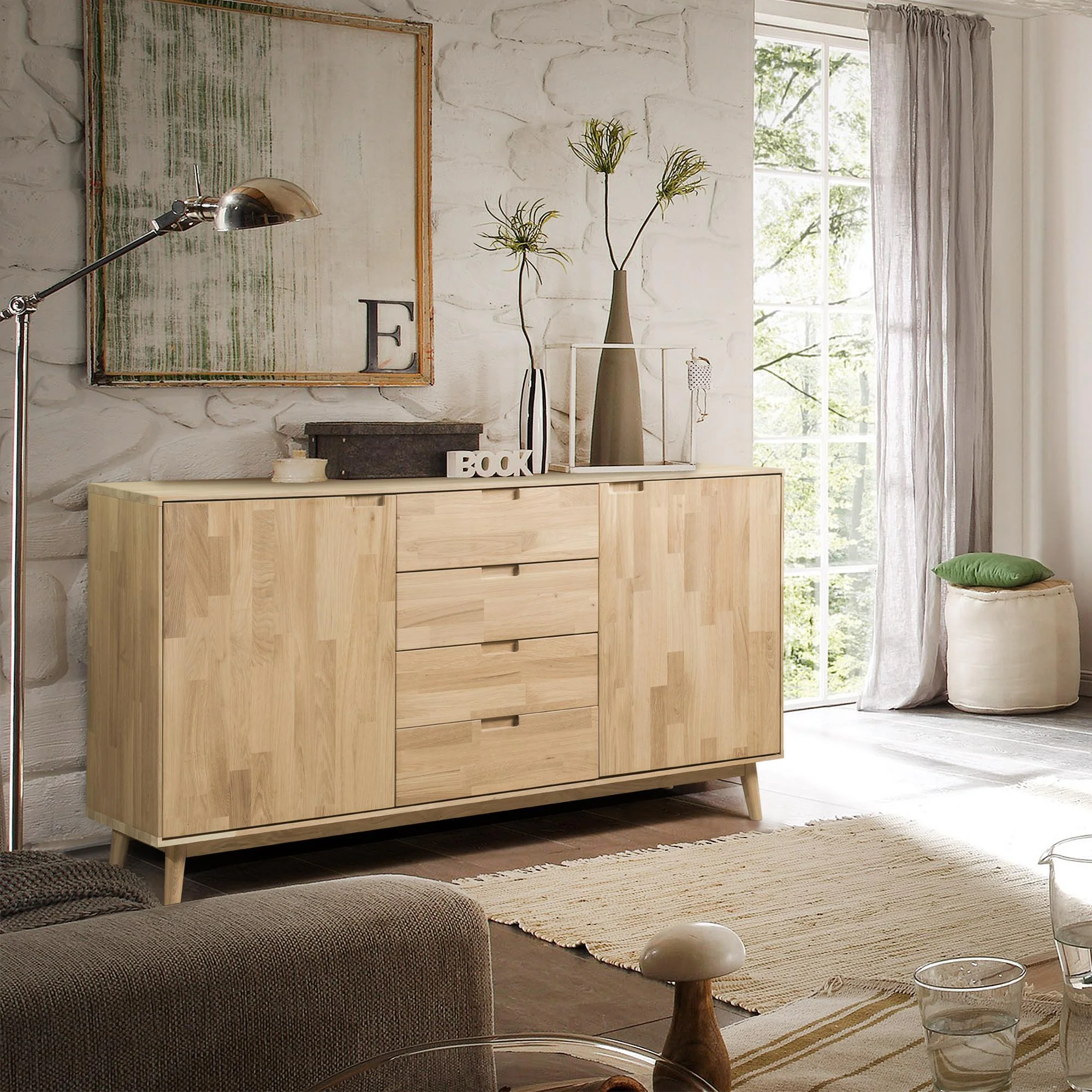 Sideboard Commode van massief eikenhout Escandi 3 | NordicStory - Image 16