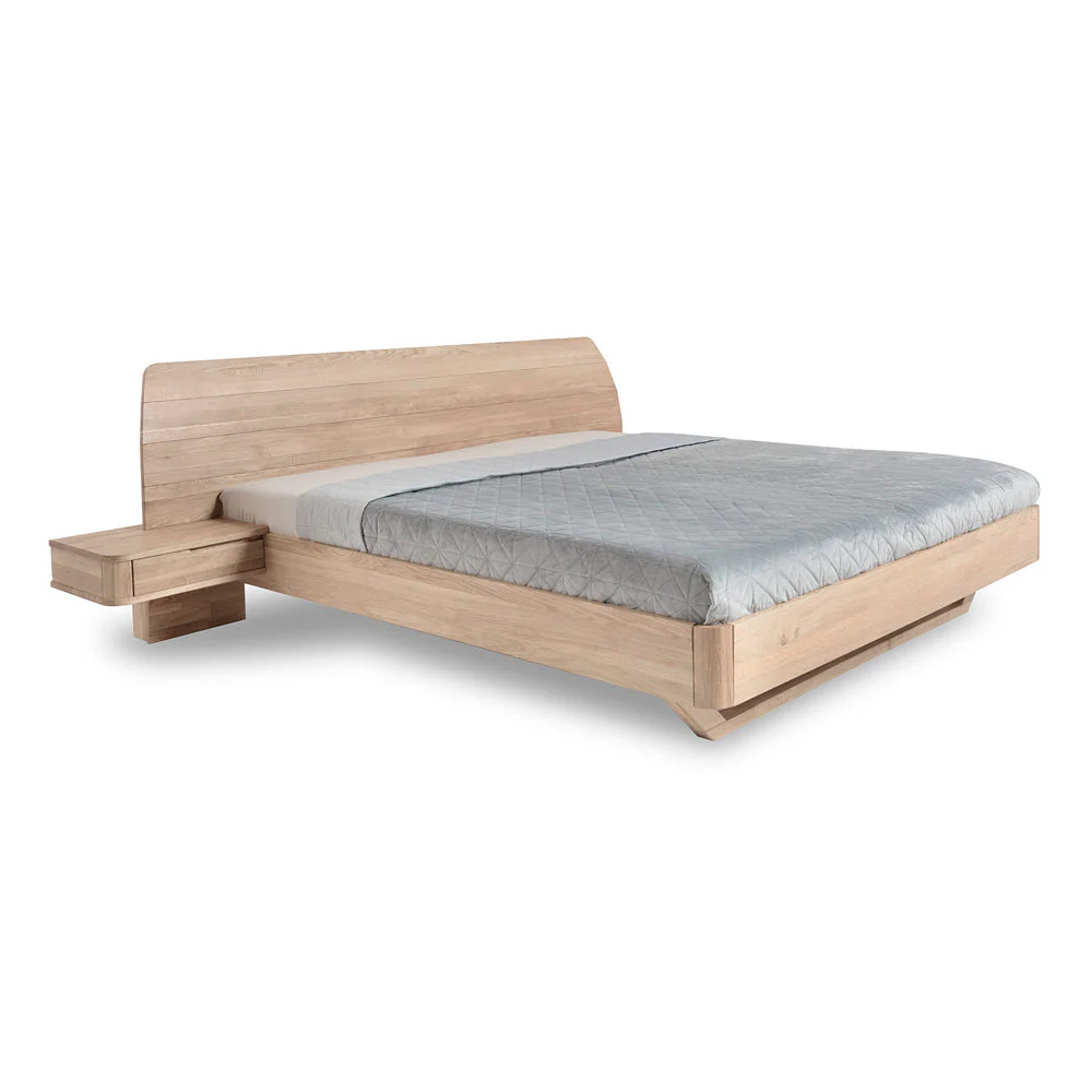 Massief eikenhouten bed met vastgebouwde nachtkastjes ALINA | NordicStory - Image 10