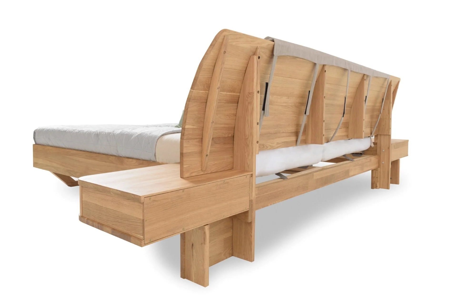 Massief eikenhouten bed met vastgebouwde nachtkastjes ALINA | NordicStory - Image 12