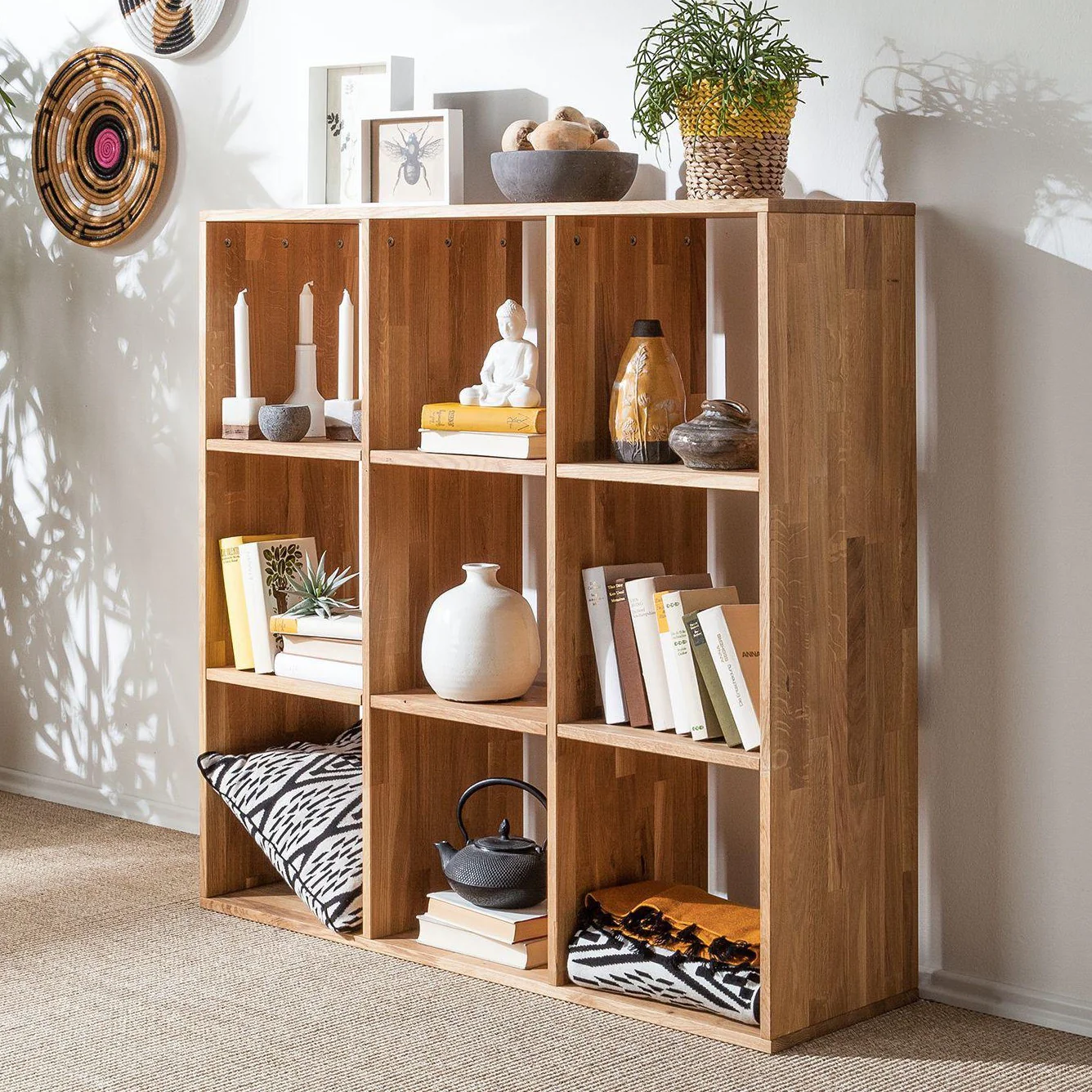 Boekenrek van massief eikenhout Regal 3x3 | NordicStory - Image 7