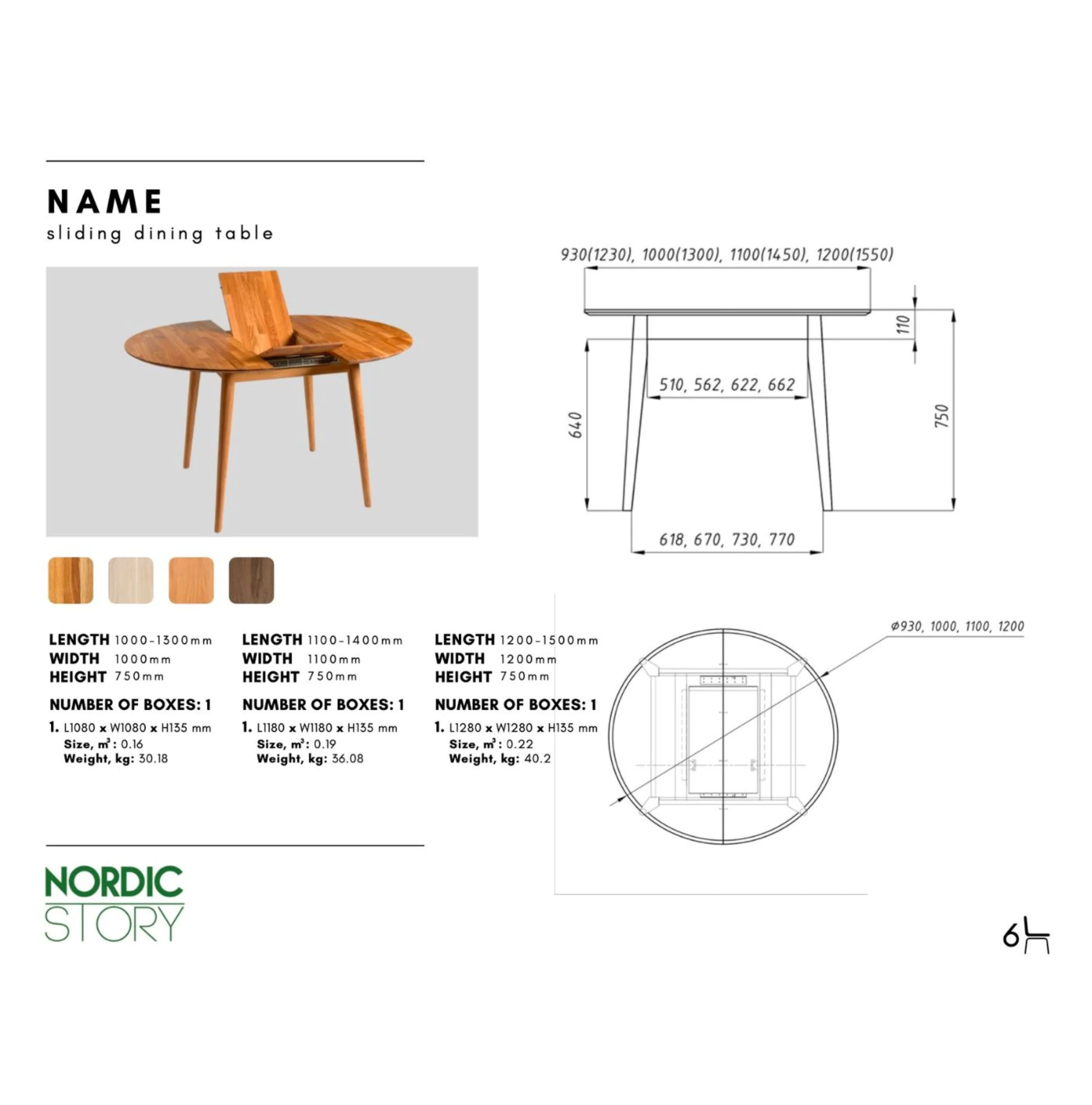 Ronde, uitschuifbare eettafel van massief eikenhout Escandi 6 | NordicStory - Image 12