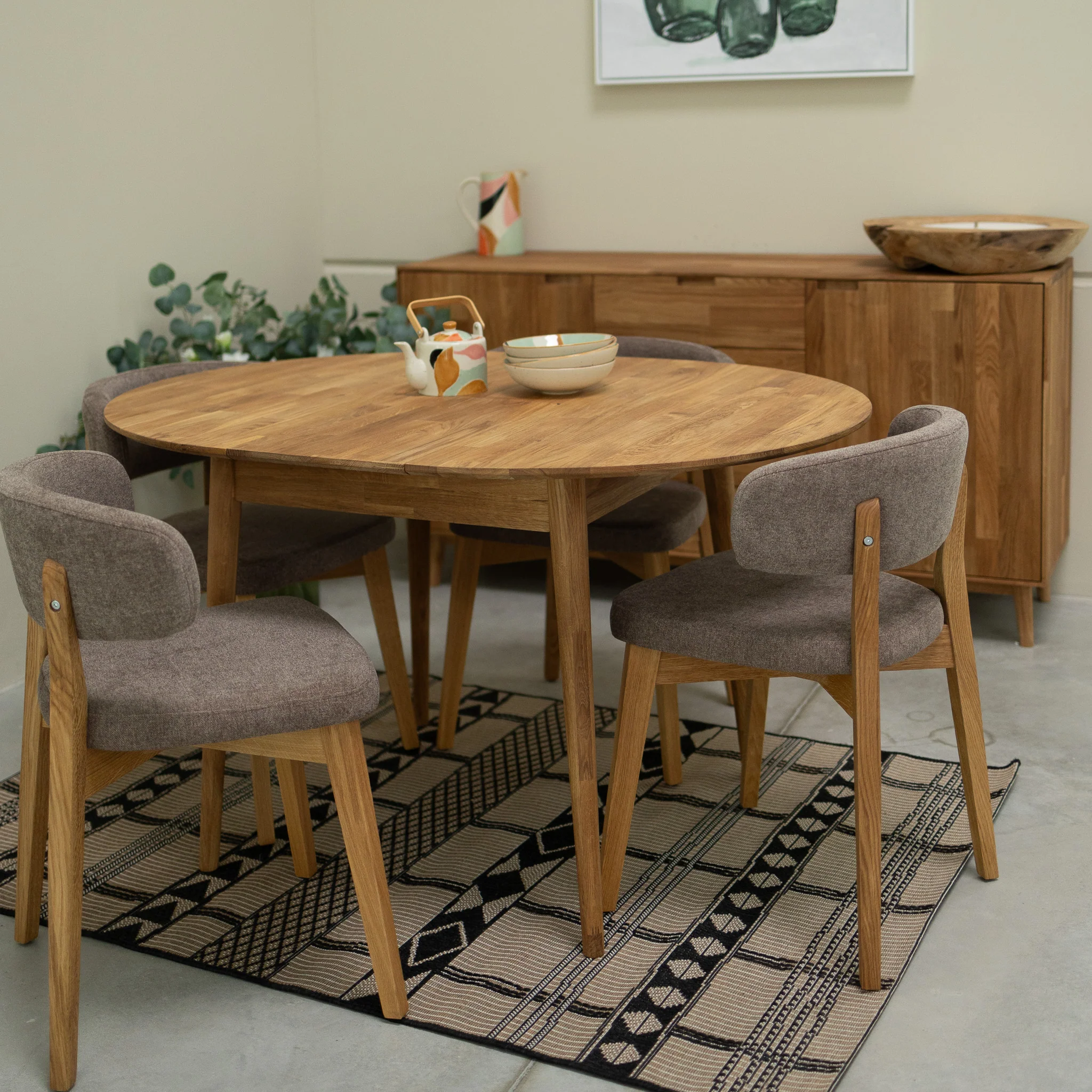 Ronde, uitschuifbare eettafel van massief eikenhout Escandi 6 | NordicStory - Image 6