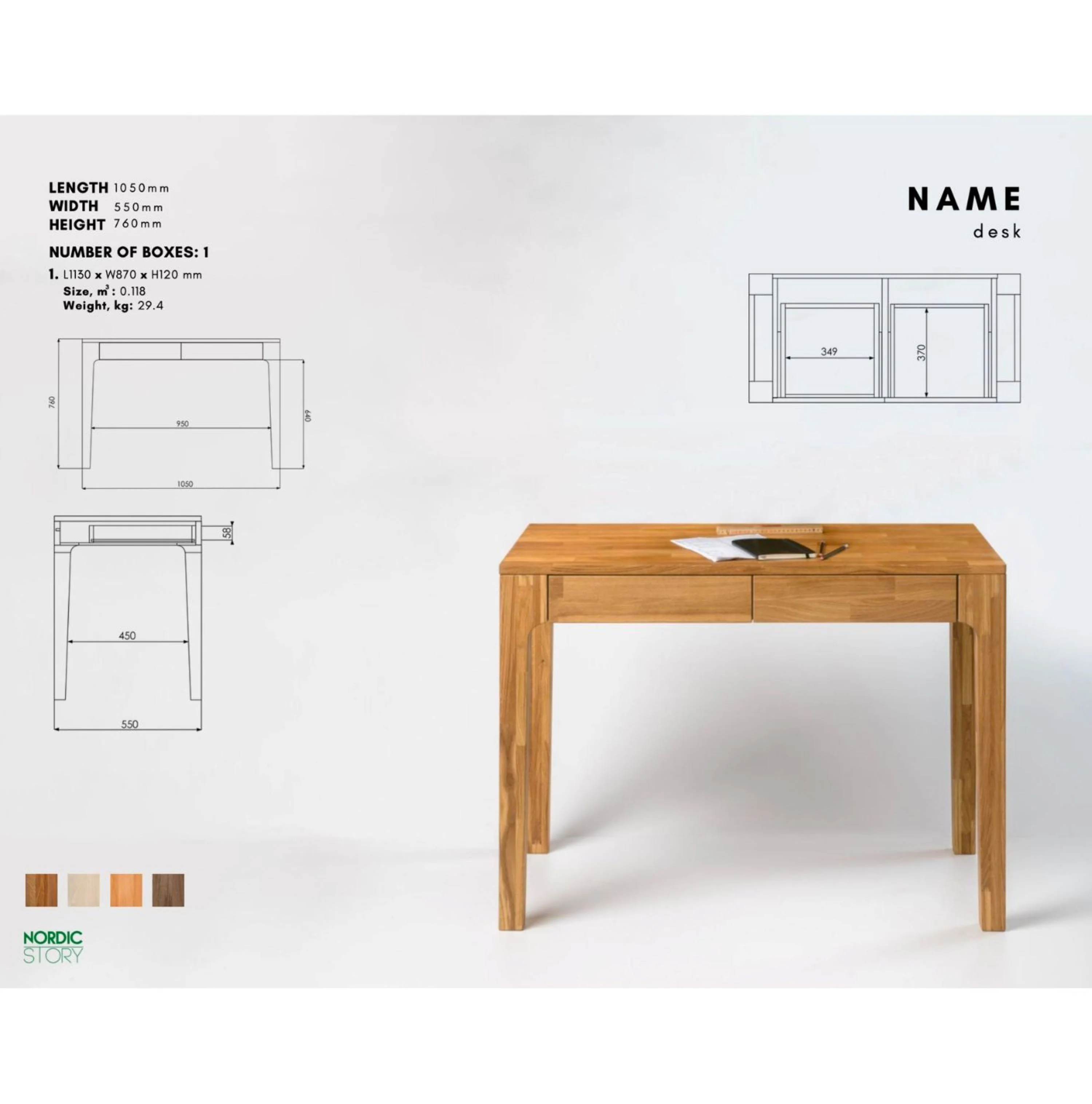 Axel I massief eikenhouten bureau | NordicStory - Image 14