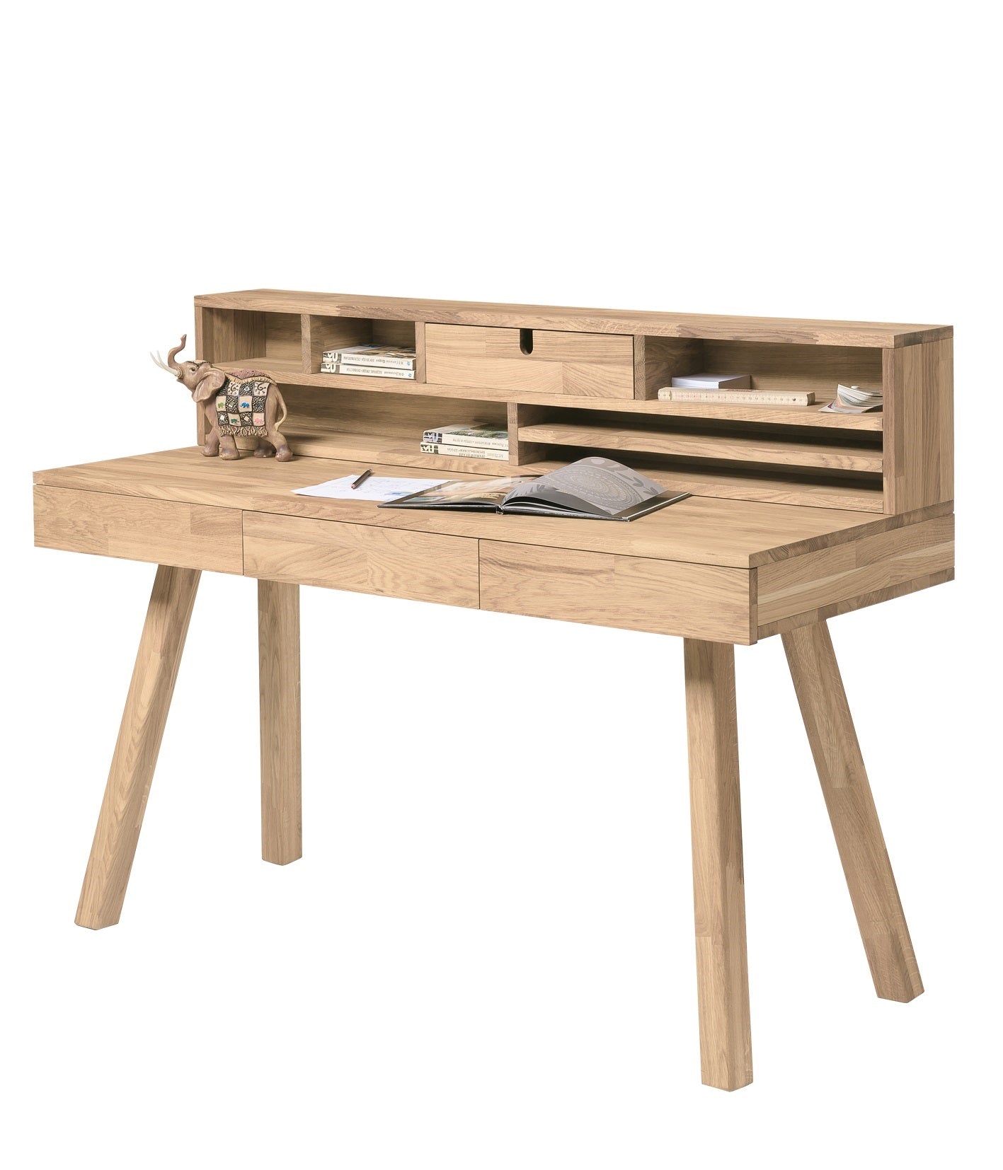 Einstein 2 massief eikenhouten bureau met zwevend boekenrek | NordicStory - Image 12