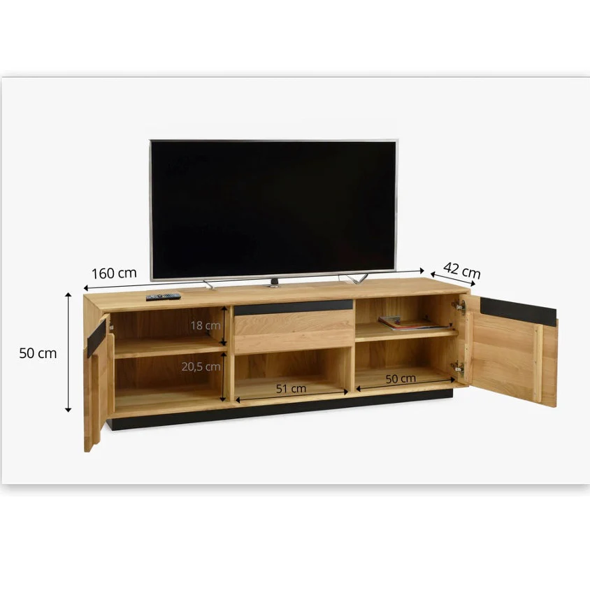 TV-meubel van massief eikenhout Bremen | NordicStory - Image 12