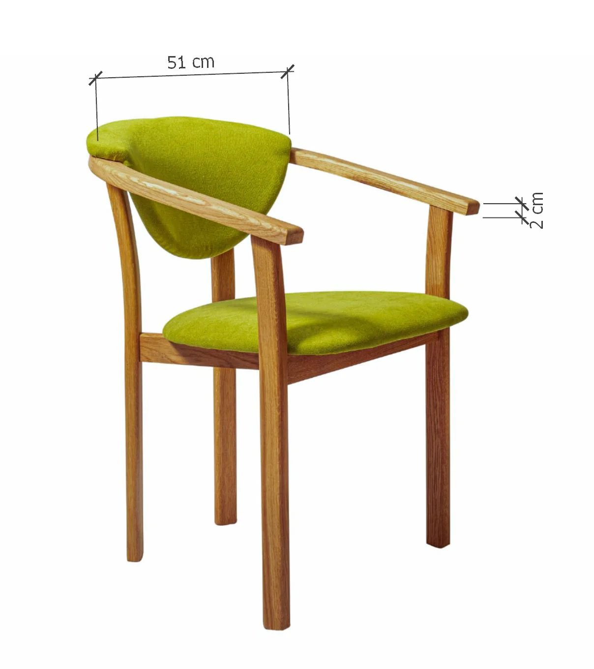 Set van 2 of 4 Alexis eetkamerstoelen, frame van massief eiken, bekleding in levend groen | NordicStory - Image 11
