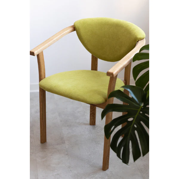 Set van 2 of 4 Alexis eetkamerstoelen, frame van massief eiken, bekleding in levend groen | NordicStory - Image 5