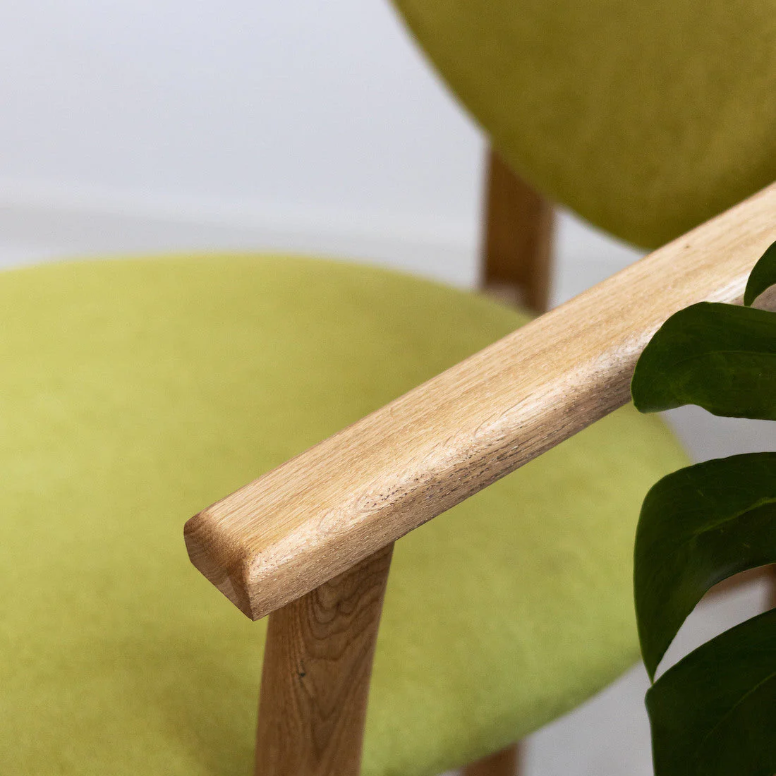 Set van 2 of 4 Alexis eetkamerstoelen, frame van massief eiken, bekleding in levend groen | NordicStory - Image 6