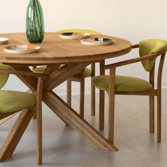 Set van 2 of 4 Alexis eetkamerstoelen, frame van massief eiken, bekleding in levend groen | NordicStory - Image 9