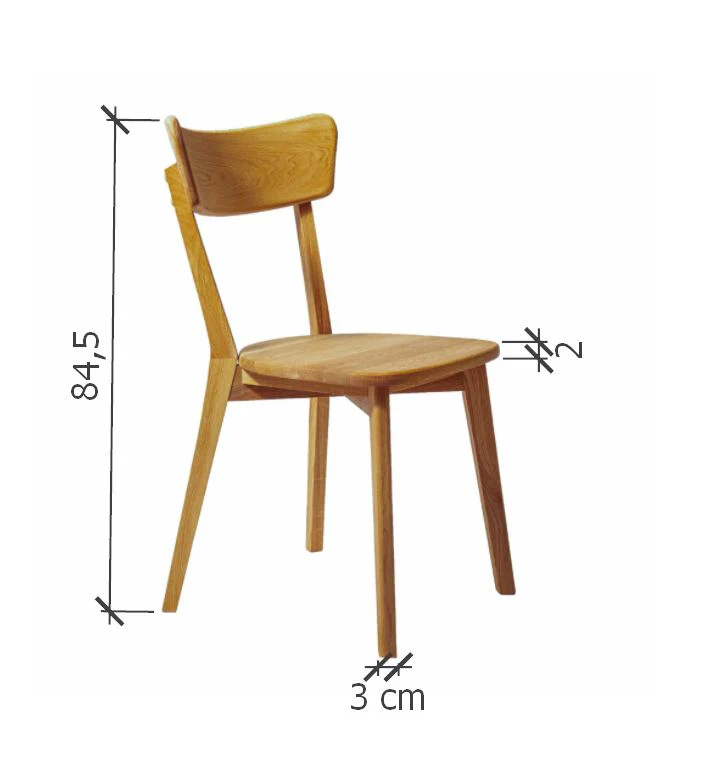 Set van 2 of 4 massief eiken eetkamerstoelen Diana | NordicStory - Image 8