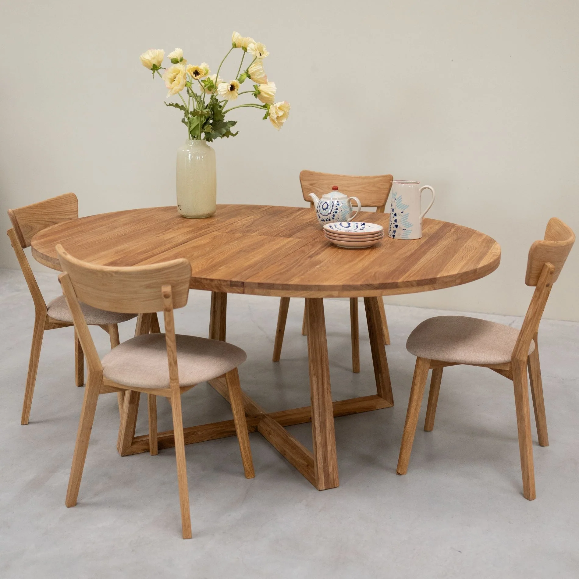 Set van 2 of 4 massief eiken eetkamerstoelen Diana Beige | NordicStory - Image 10