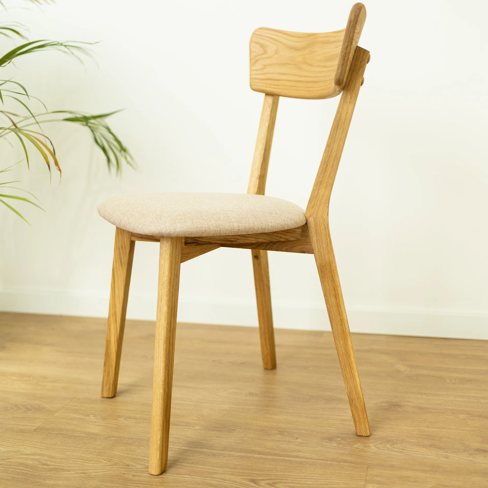Set van 2 of 4 massief eiken eetkamerstoelen Diana Beige | NordicStory - Image 9