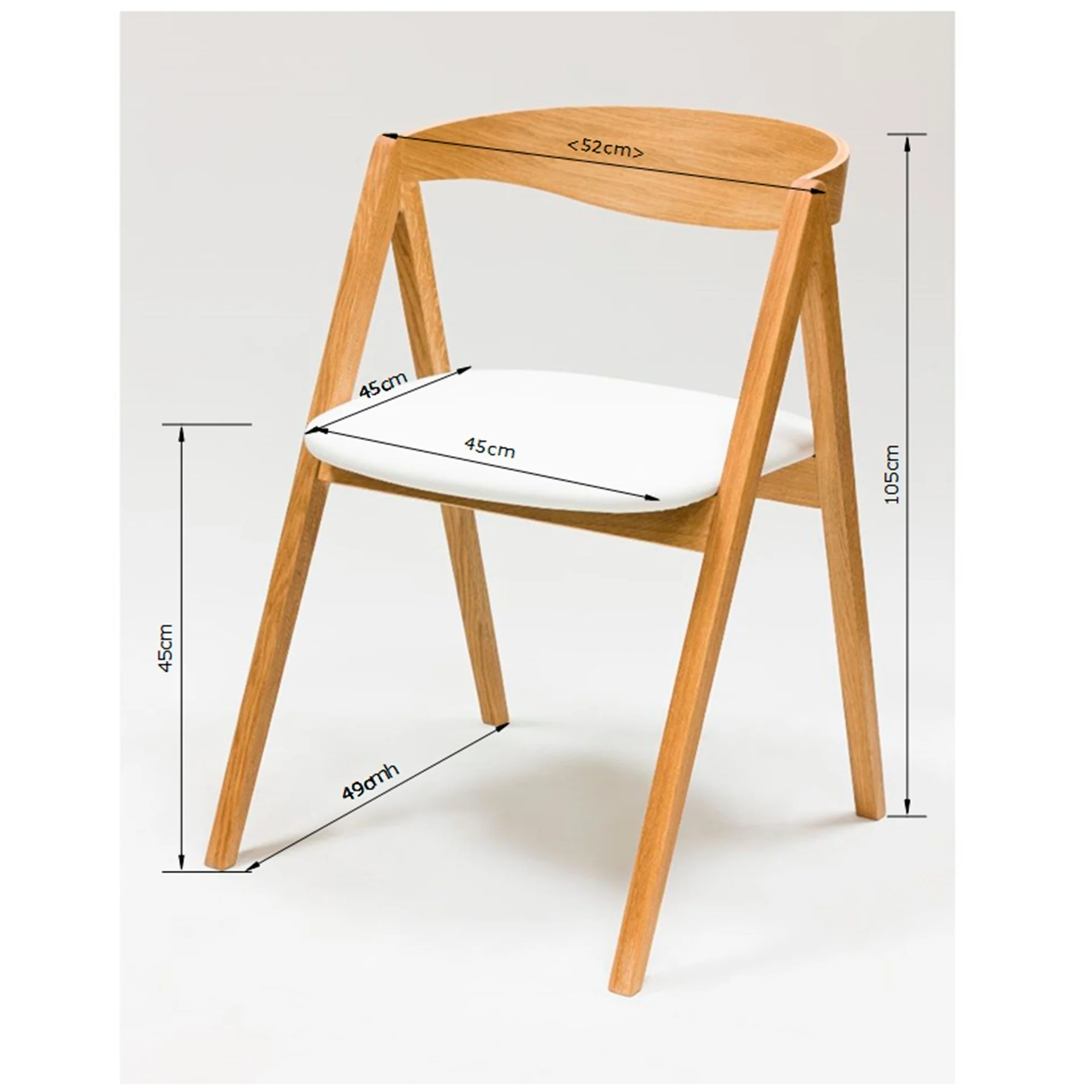 Set van 2 of 4 Oscar-eetkamerstoelen van massief eikenhout, gestoffeerd | NordicStory - Image 25