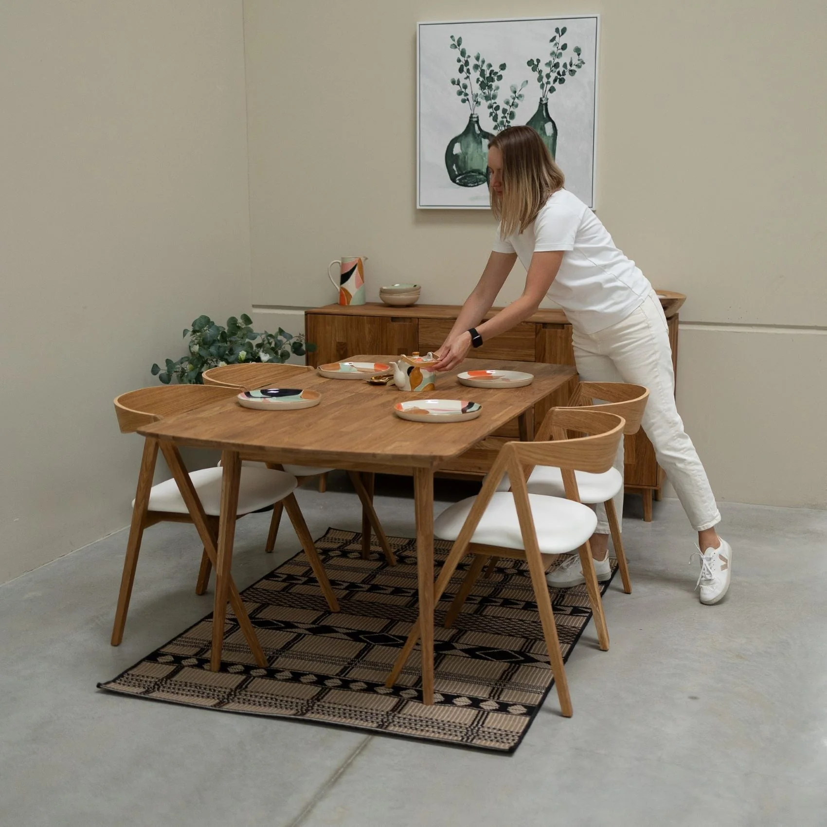 Set van 2 of 4 Oscar-eetkamerstoelen van massief eikenhout, gestoffeerd | NordicStory - Image 3
