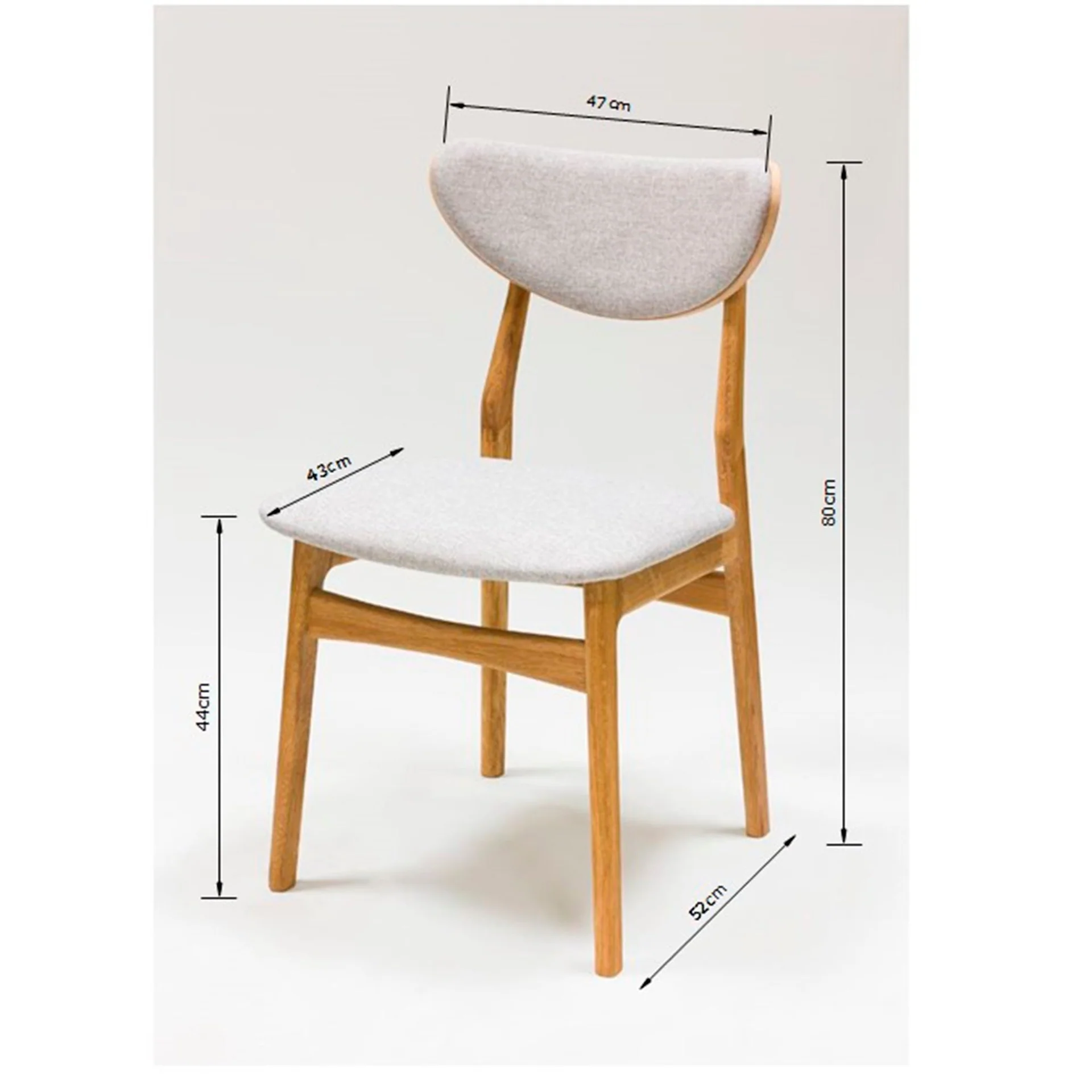 Set van 2 of 4 Maxwell-eetkamerstoelen van massief eikenhout, gestoffeerd | NordicStory - Image 13